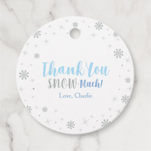 Winter onderland, Silver & Blue 1st Birthday Party Favour Tags