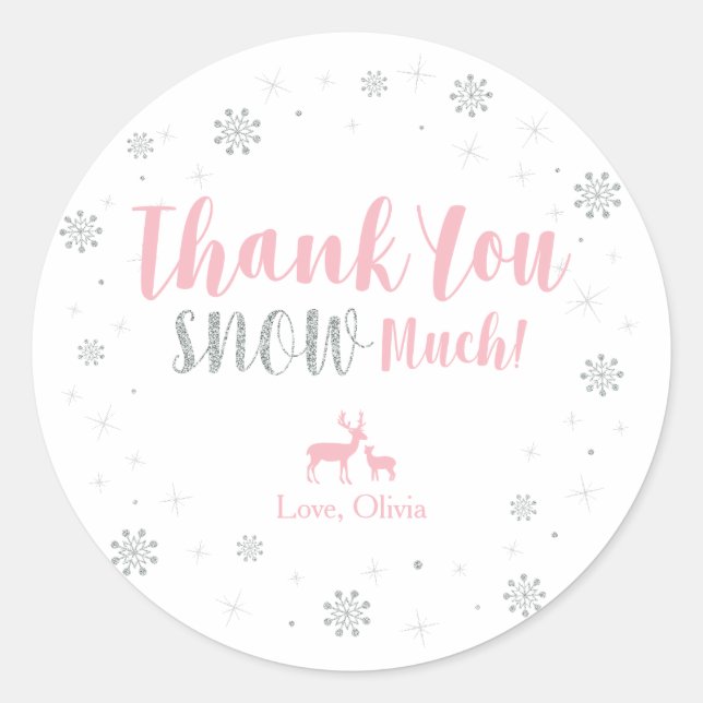 Winter onderland, Thank you snow much sticker (Front)
