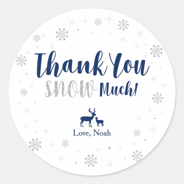 Winter onderland, Thank you snow much sticker (Front)