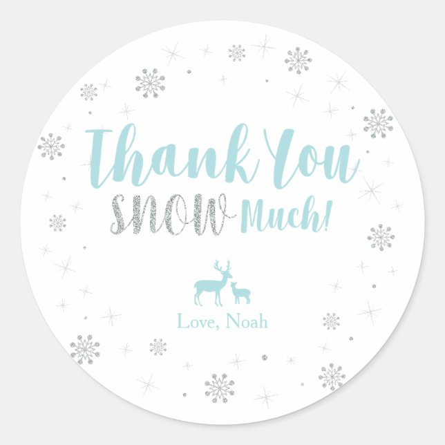Winter onderland, Thank you snow much sticker (Front)
