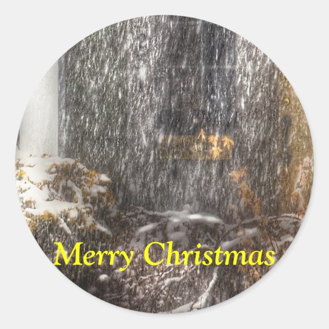 Winter - One Snowy night Classic Round Sticker (Front)