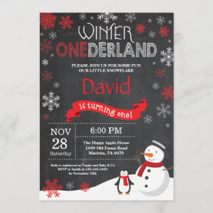 Winter Onederland 1er Anniversaire Invitation