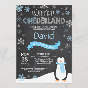 Winter Onederland 1er Anniversaire Invitation