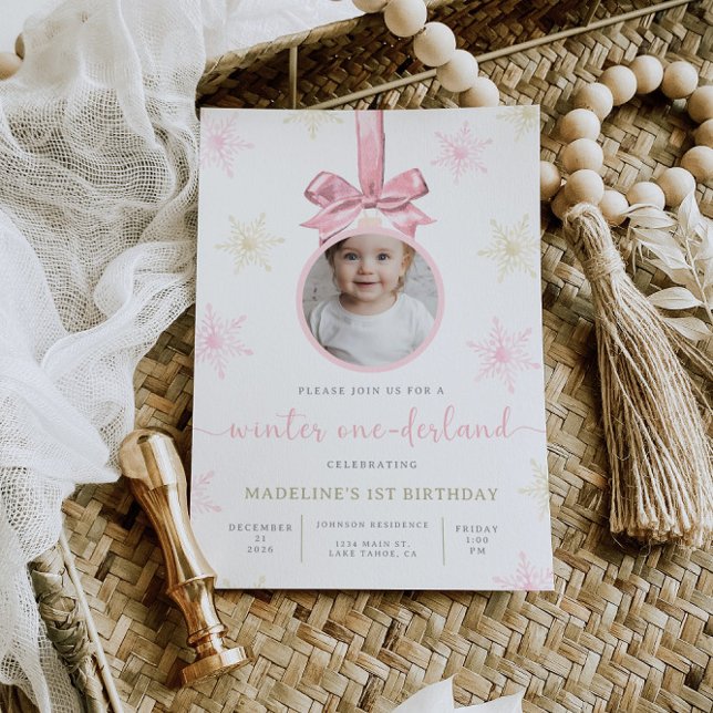 Winter Onederland 1er Anniversaire Invitation (Créateur téléchargé)