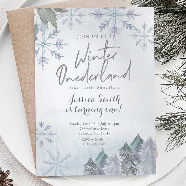 Winter Onederland 1ère invitation anniversaire (Créateur téléchargé)