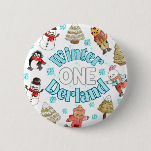 Winter onederland 1st birthday  2 inch round button