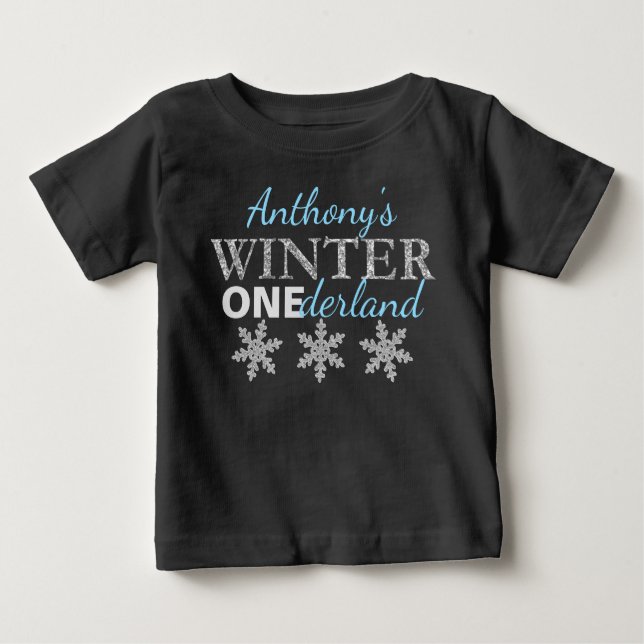 Winter ONEderland 1st Birthday Baby T-Shirt (Front)