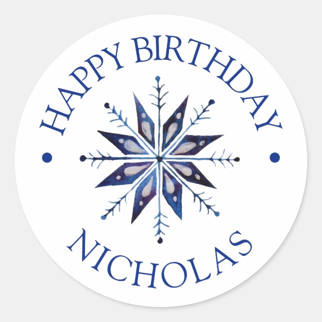 Winter Onederland 1st Birthday Classic Round Sticker (Front)