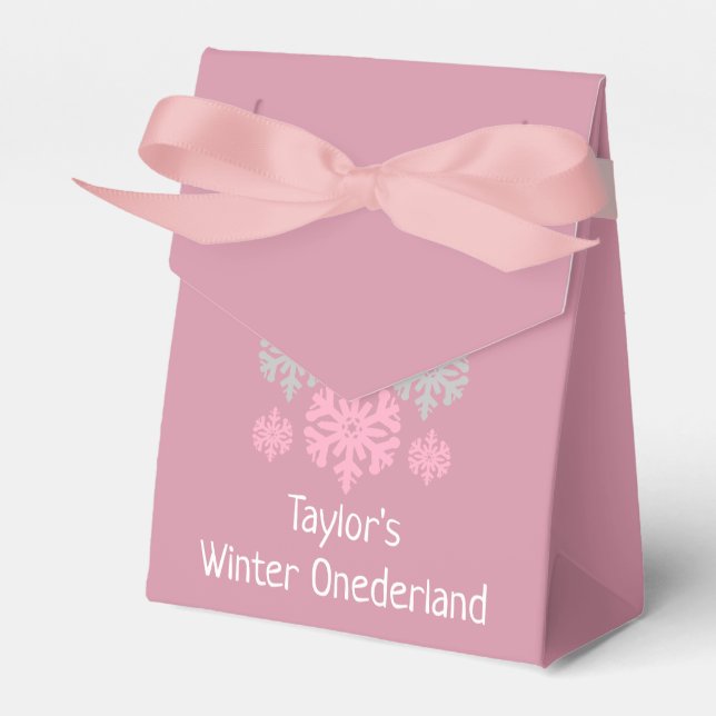 Winter Onederland 1st Birthday Favor Box (Front Side)