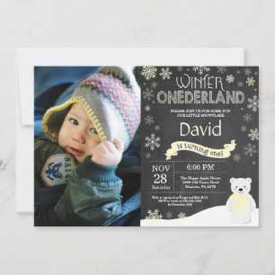 Winter Onederland 1st Birthday Invitation