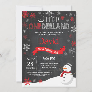 Winter Onederland 1st Birthday Invitation