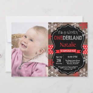 Winter Onederland 1st Birthday Invitation