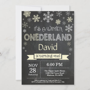Winter Onederland 1st Birthday Invitation