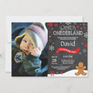 Winter Onederland 1st Birthday Invitation