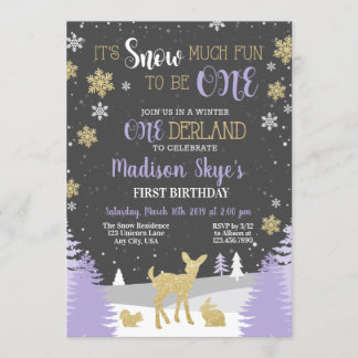 Winter Onederland 1st Birthday Invitation