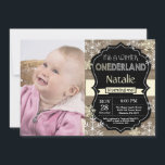 Winter Onederland 1st Birthday Invitation<br><div class="desc">Winter Onederland Boy or Girl 1st Birthday Invitation with custom photo. Yellow and White Snowflake. First Birthday. Boy or Girl 1st Bday Invite. Rustic Wood Chalkboard Background. Black and White. Yellow Ribbon. For further customization,  please click the "Customize it" button and use our design tool to modify this template.</div>