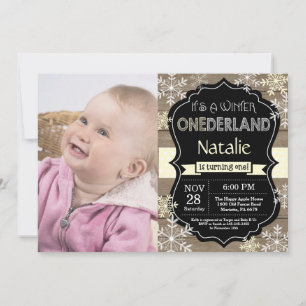 Winter Onederland 1st Birthday Invitation