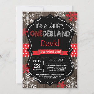 Winter Onederland 1st Birthday Invitation