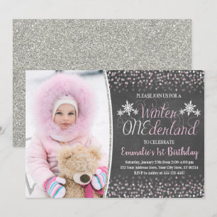 Winter ONEderland 1st Birthday Invitation