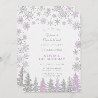 Winter ONEderland 1st Birthday Invitation Editable