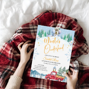 winter onederland 1st birthday invitations 