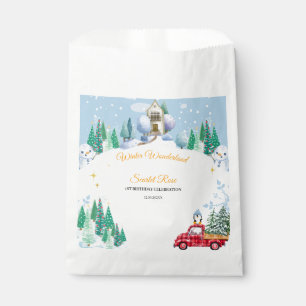 winter onederland 1st birthday invitations favour bag