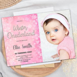 winter onederland 1st birthday invitations Photo