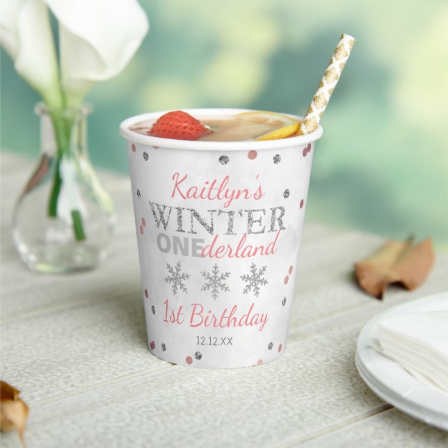 Winter ONEderland 1st Birthday Paper Cups (Insitu)