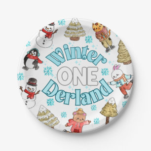 Winter onederland 1st birthday  paper plate