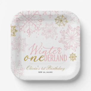 Winter Onederland 1st Birthday Paper Plate