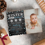 Winter ONEderland 1st Birthday Photo Real<br><div class="desc">Celebrate in style with these sweet and very trendy real foil pressed 1st birthday invitations. This design is easy to personalize with your special event wording and your guests will be thrilled when they receive these fabulous invites.</div>