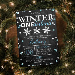 Winter ONEderland 1st Birthday Real<br><div class="desc">Celebrate in style with these sweet and very trendy real foil pressed 1st birthday invitations. This design is easy to personalize with your special event wording and your guests will be thrilled when they receive these fabulous invites.</div>