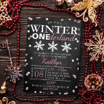 Winter ONEderland 1st Birthday Real<br><div class="desc">Celebrate in style with these sweet and very trendy real foil pressed 1st birthday invitations. This design is easy to personalize with your special event wording and your guests will be thrilled when they receive these fabulous invites.</div>