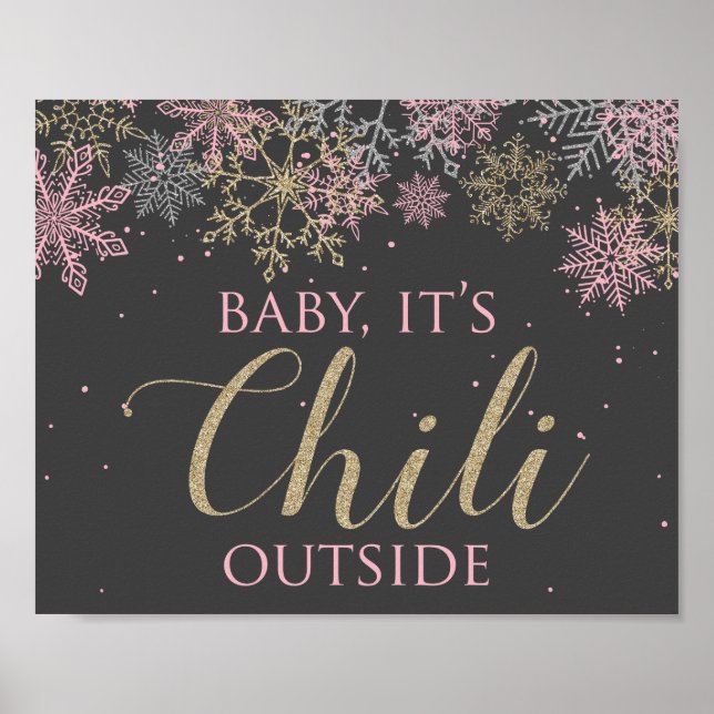 Winter ONEderland Baby It's Chili Outside Sign (Front)