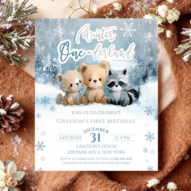 Winter Onederland Bear Blue First Birthday Budget (Creator Uploaded)