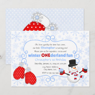 Winter ONEderland Birthday Invitation