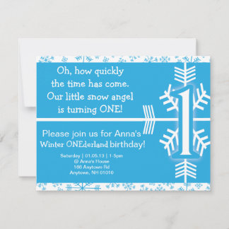 Winter ONEderland birthday invitation