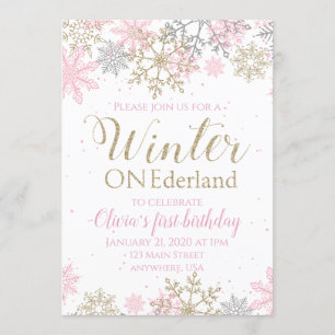 Winter ONEderland Birthday Invitation