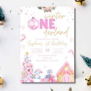 Winter Onederland Birthday Invitation, Christmas  Invitation