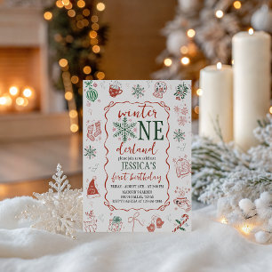 Winter ONEderland Birthday Invite