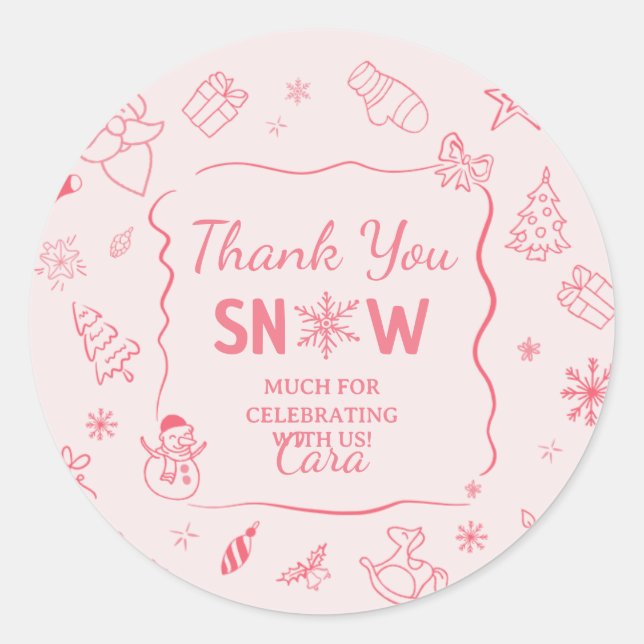 Winter Onederland Birthday Party Sticker (Front)