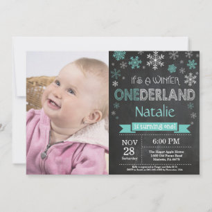 Winter Onederland Boy 1st Birthday Invitation
