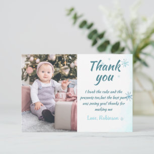Winter Onederland Boy Carte de remerciements avec
