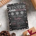 Winter ONEderland Chalkboard 1st Birthday Invitation<br><div class="desc">Celebrate in style with these trendy winter ONEderland 1st birthday invitations. This design is easy to personalize with your special event wording and your guests will be thrilled when they receive these fabulous invites.</div>