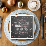 Winter ONEderland Chalkboard 1st Birthday Napkin<br><div class="desc">Celebrate in style with these trendy 1st birthday party napkins. The design is easy to personalize with your own wording and your family and friends will be thrilled when they see these fabulous napkins. Matching party items can be found in the collection.</div>