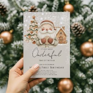 Winter Onederland Christmas Houses Birthday Invitation