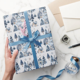 Winter Onederland Christmas Houses Birthday Wrapping Paper