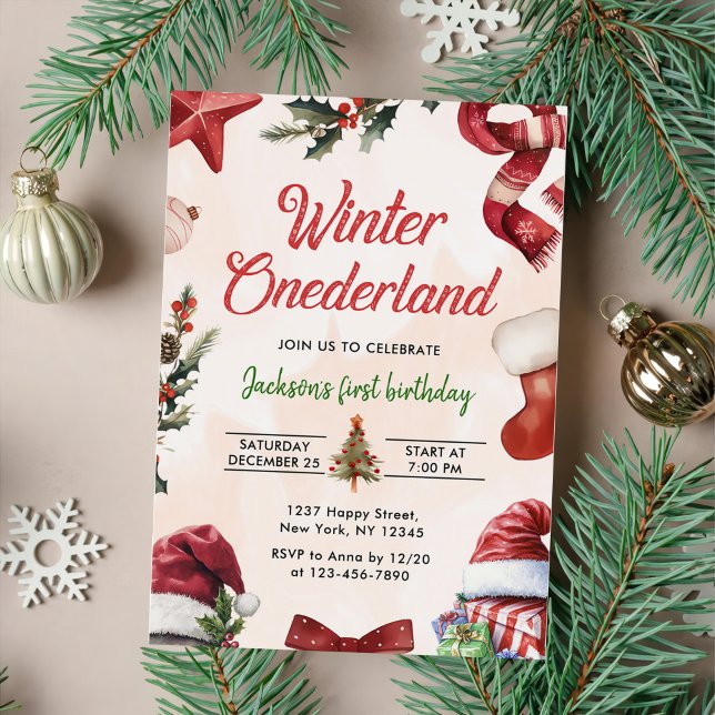 Winter ONEderland Christmas Winter First Birthday  Invitation (Creator Uploaded)