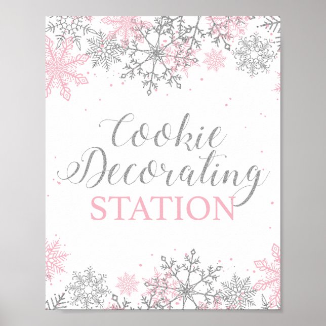 Winter Onederland Cookie Decorating Station Poster (Front)