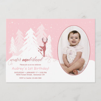 Winter Onederland Custom Birthday Invitation